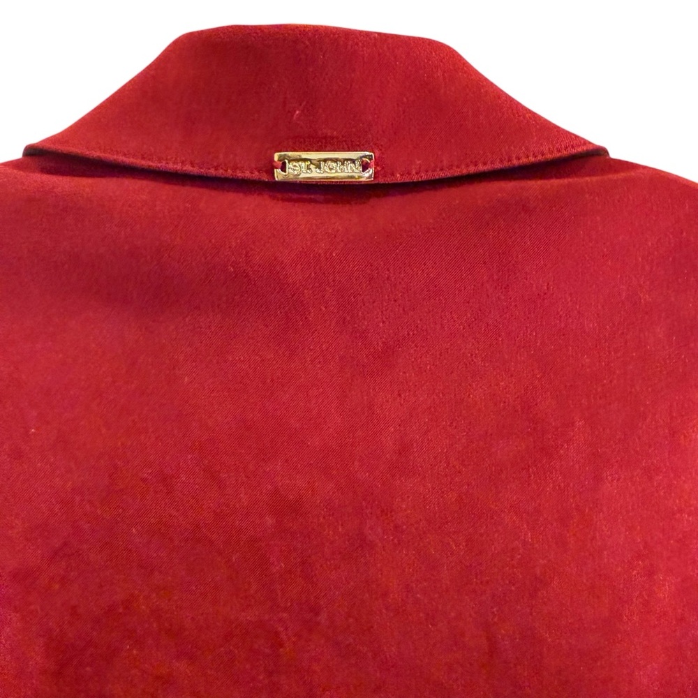 St. John Sport Crimson Vintage Military Inspired Blazer with Gold Accents sz S - Picture 6 of 13